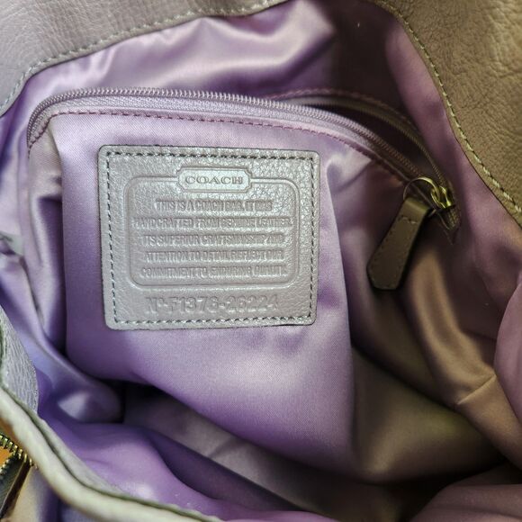 Coach Madison Phoebe Grey Pebbled Soft Leather Purse 26224 Shoulder Bag *flaw - Picture 13 of 16